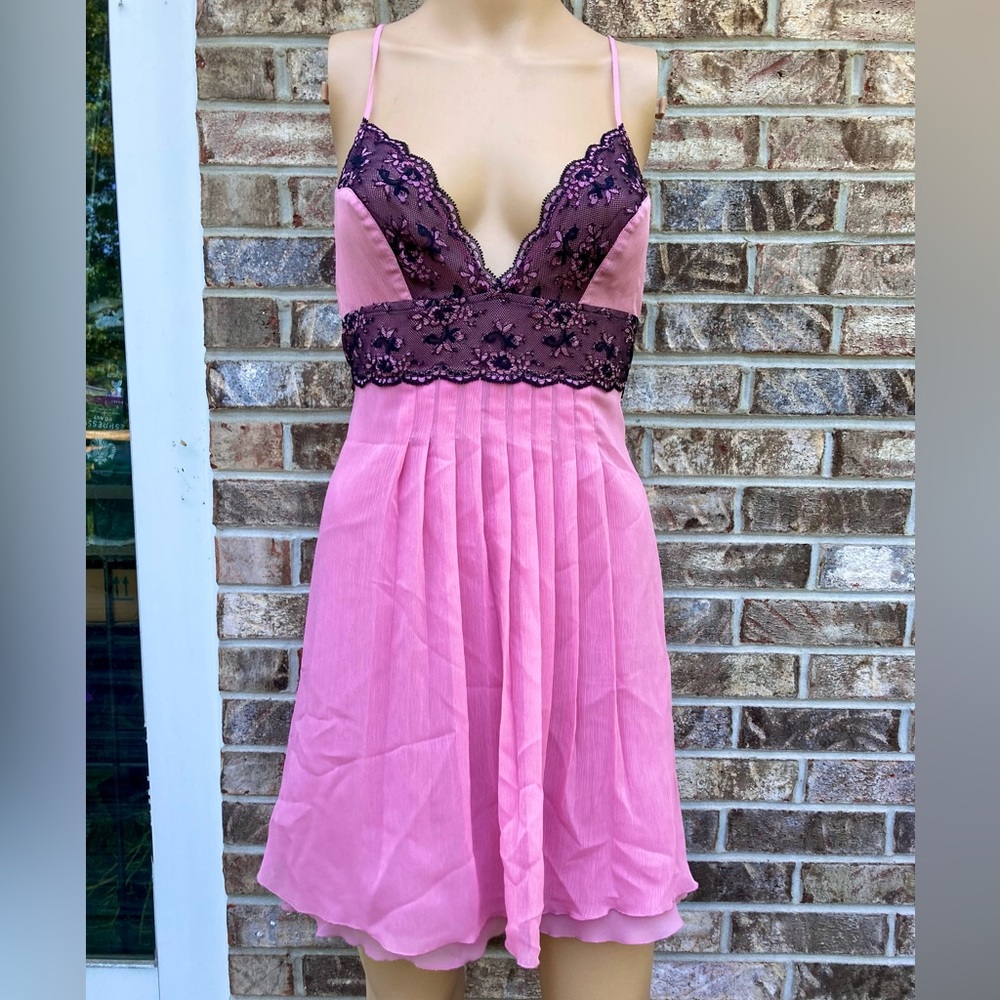 Gothic Barbiecore Olivia Rodrigo Victorias Secret Lace Pleated Slip Dress